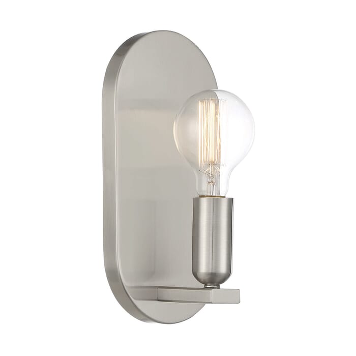 Meridian 1-Light Wall Sconce in Brushed Nickel Meridian 1-Light Wall Sconce in Brushed Nickel
