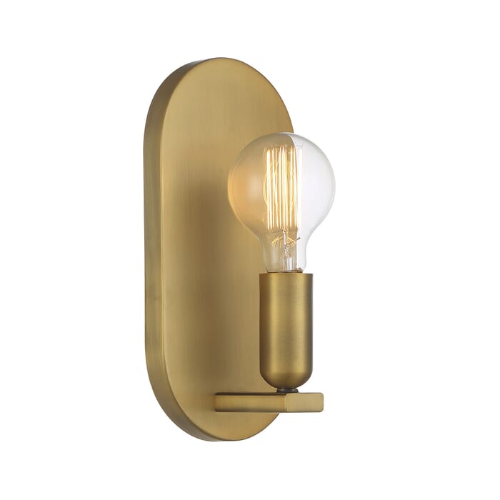 Meridian 1-Light Wall Sconce in Natural Brass Meridian 1-Light Wall Sconce in Natural Brass