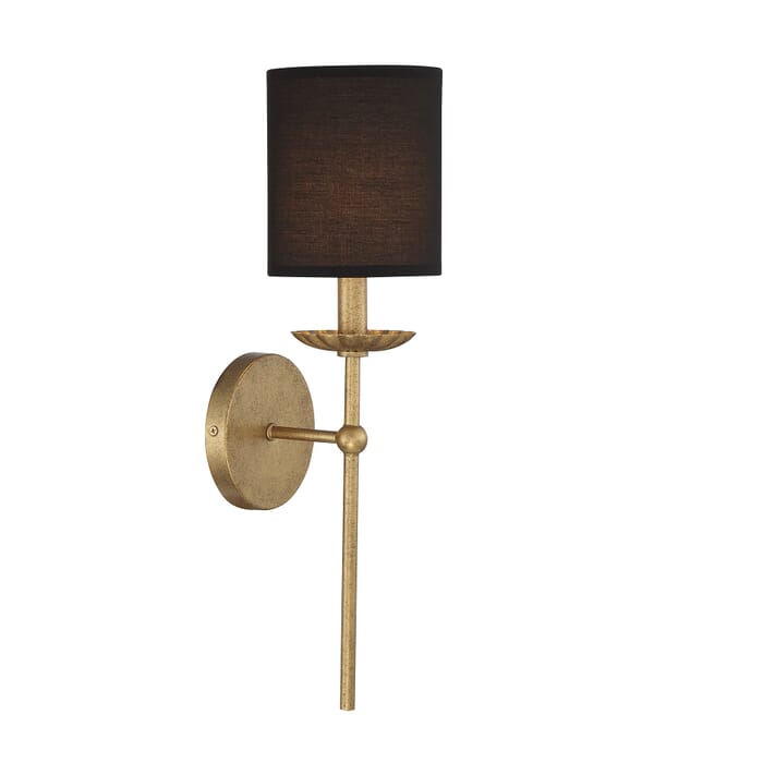Meridian 1-Light Wall Sconce in True Gold Meridian 1-Light Wall Sconce in True Gold