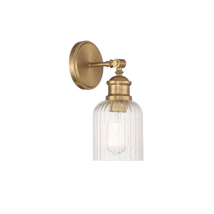 Meridian 1-Light Wall Sconce in Natural Brass Meridian 1-Light Wall Sconce in Natural Brass