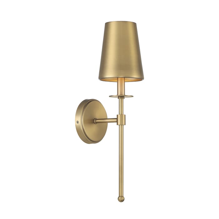 Meridian 1-Light Wall Sconce in Natural Brass Meridian 1-Light Wall Sconce in Natural Brass
