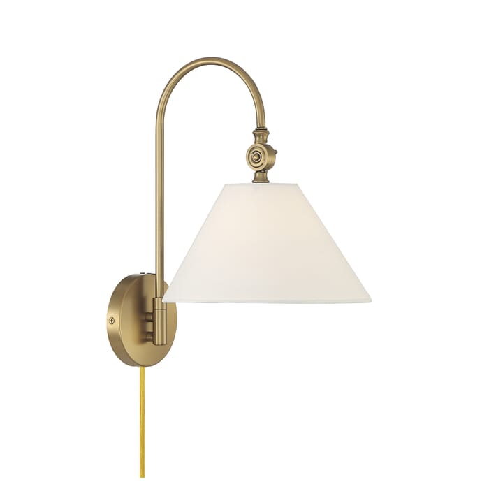 Meridian 1-Light Wall Sconce in Natural Brass Meridian 1-Light Wall Sconce in Natural Brass