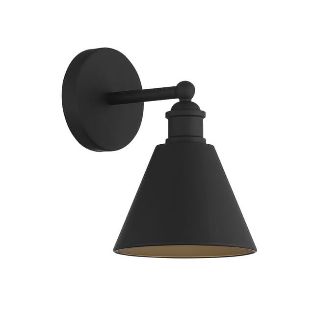 Trade Winds Marco 1-Light Wall Sconce in Matte Black