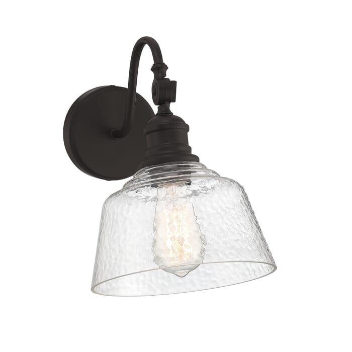 Meridian 1-Light Wall Sconce in Oil Rubbed Bronze Meridian 1-Light Wall Sconce in Oil Rubbed Bronze