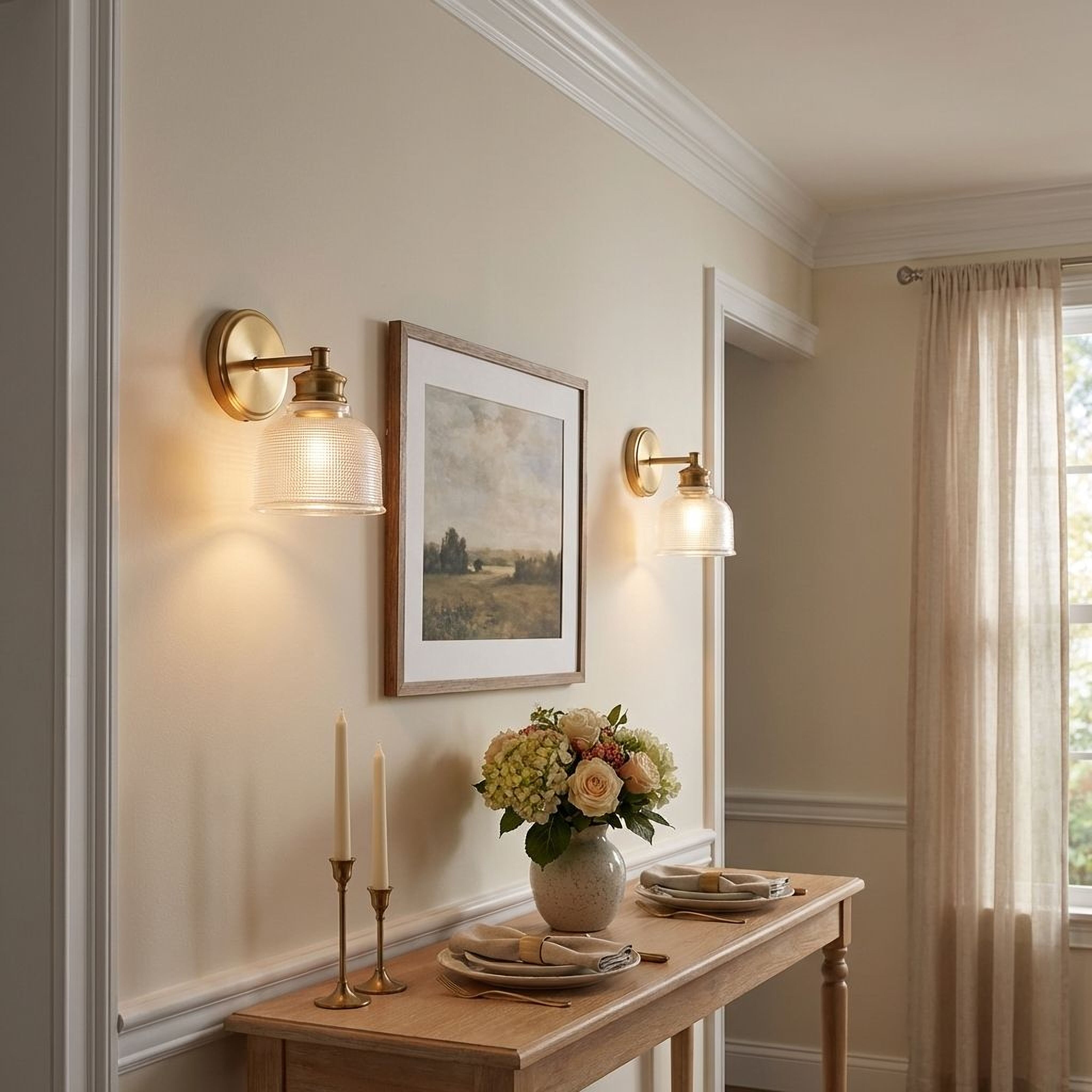 Trade Winds Addison 1-Light Wall Sconce in Natural Brass