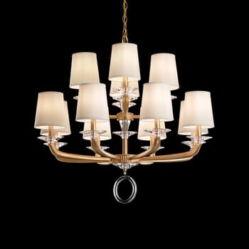 Schonbek Emilea 12-Light Chandelier in French Gold with Clear Optic Crystals