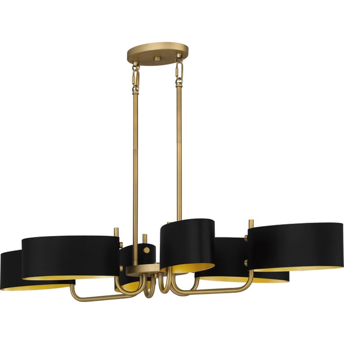Madden 6-Light Linear Chandelier in Aged Brass Madden 6-Light Linear Chandelier in Aged Brass