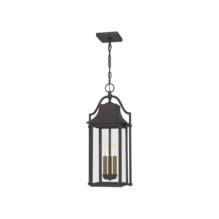 Quoizel Manning 3-Light Outdoor Hanging Light in Western Bronze Quoizel Manning 3-Light Outdoor Hanging Light in Western Bronze