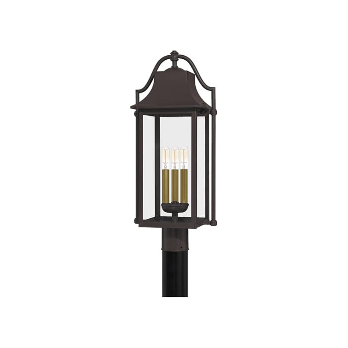 Quoizel Manning 3-Light Outdoor Post Light in Western Bronze Quoizel Manning 3-Light Outdoor Post Light in Western Bronze