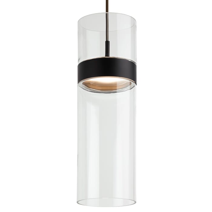 Tech Manette 3000K LED 16" Pendant Light in Black/Black and Clear Glass Tech Manette 3000K LED 16" Pendant Light in Black/Black and Clear Glass