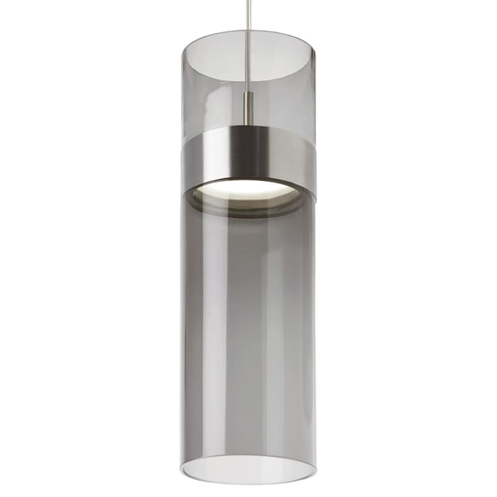Tech Manette 3000K LED 16" Pendant Light in Satin Nickel and Transparent Smoke Glass Tech Manette 3000K LED 16" Pendant Light in Satin Nickel and Transparent Smoke Glass