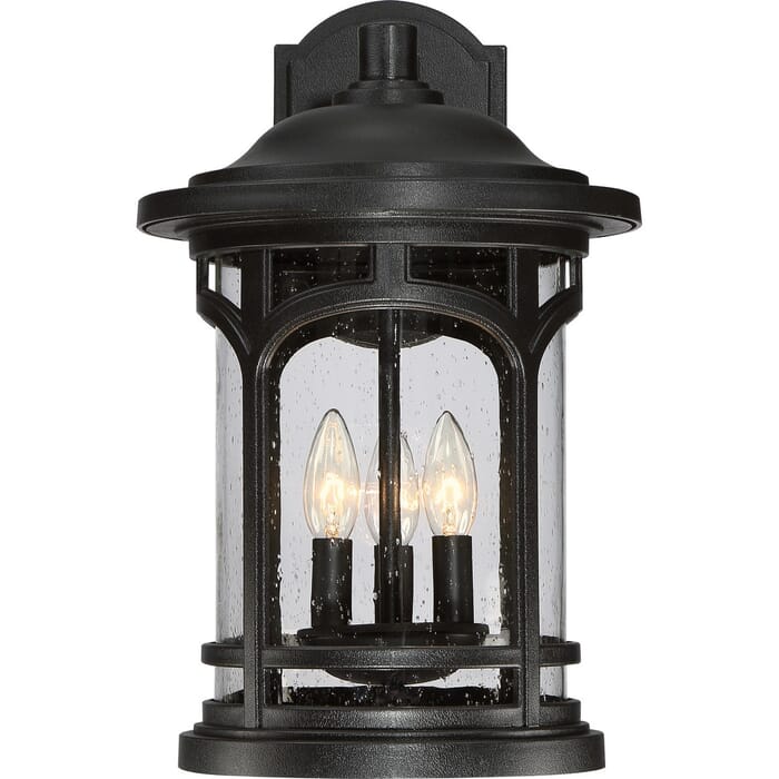 Quoizel Marblehead 17.5" 3-Light Wall Lantern in Mystic Black Quoizel Marblehead 17.5" 3-Light Wall Lantern in Mystic Black
