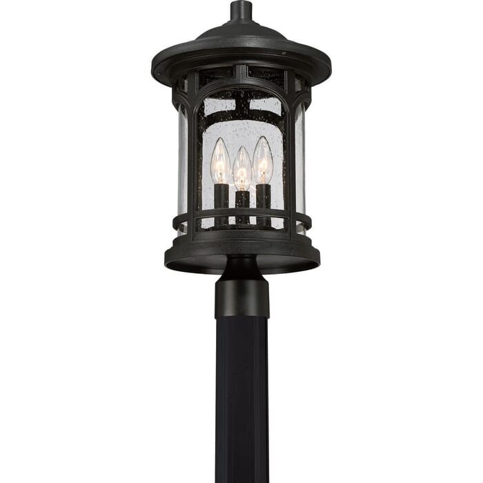 Quoizel Marblehead 19" 3-Light Post Lantern in Mystic Black Quoizel Marblehead 19" 3-Light Post Lantern in Mystic Black