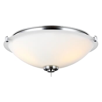 Monte Carlo 15.75" 3-Light Matte Opal Ceiling Fan Kit in Brushed Steel