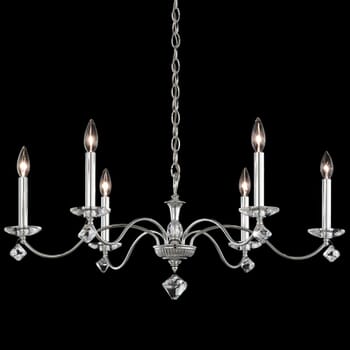 Schonbek Modique 6-Light Chandelier in Silver with Clear Crystals From Swarovski Crystals