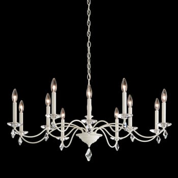 Schonbek Modique 12-Light Chandelier in White with Clear Heritage Crystals