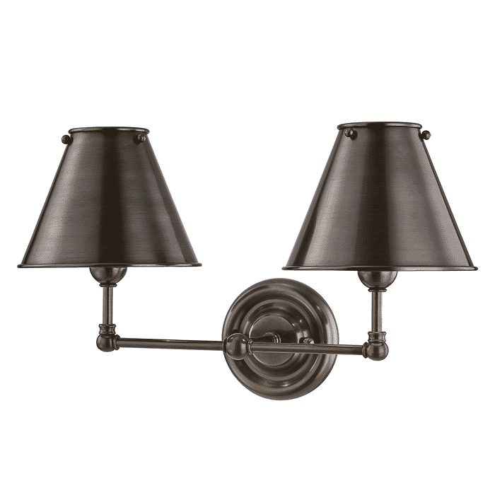 Hudson Valley Classic No.1 by Mark D. Sikes 2-Light Wall Lamp in Distressed Bronze Hudson Valley Classic No.1 by Mark D. Sikes 2-Light Wall Lamp in Distressed Bronze