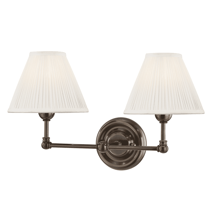 Hudson Valley Classic No.1 by Mark D. Sikes 2-Light Wall Lamp in Distressed Bronze Hudson Valley Classic No.1 by Mark D. Sikes 2-Light Wall Lamp in Distressed Bronze