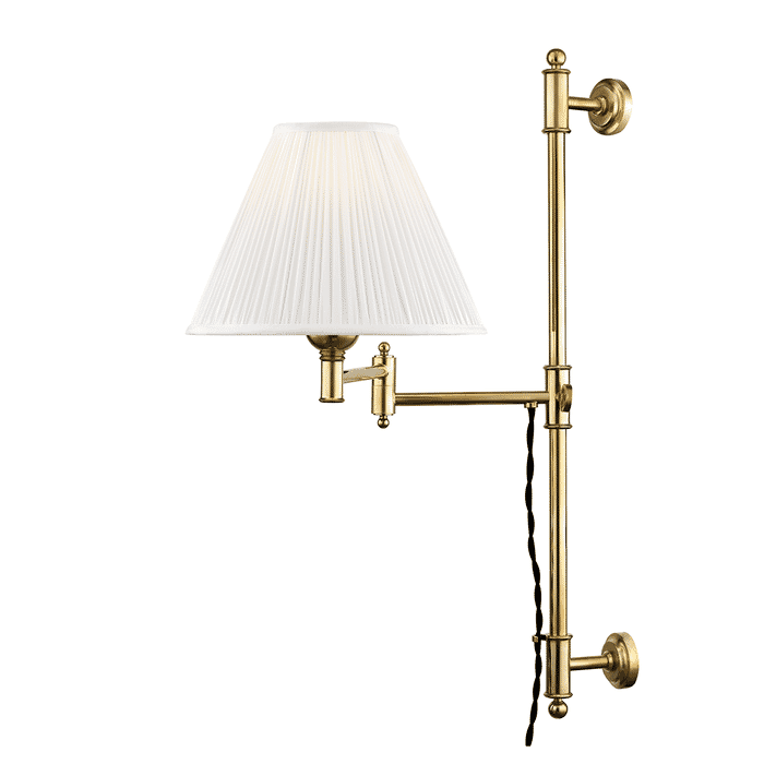 Hudson Valley Classic No.1 by Mark D. Sikes Adjustable Wall Lamp in Aged Brass Hudson Valley Classic No.1 by Mark D. Sikes Adjustable Wall Lamp in Aged Brass