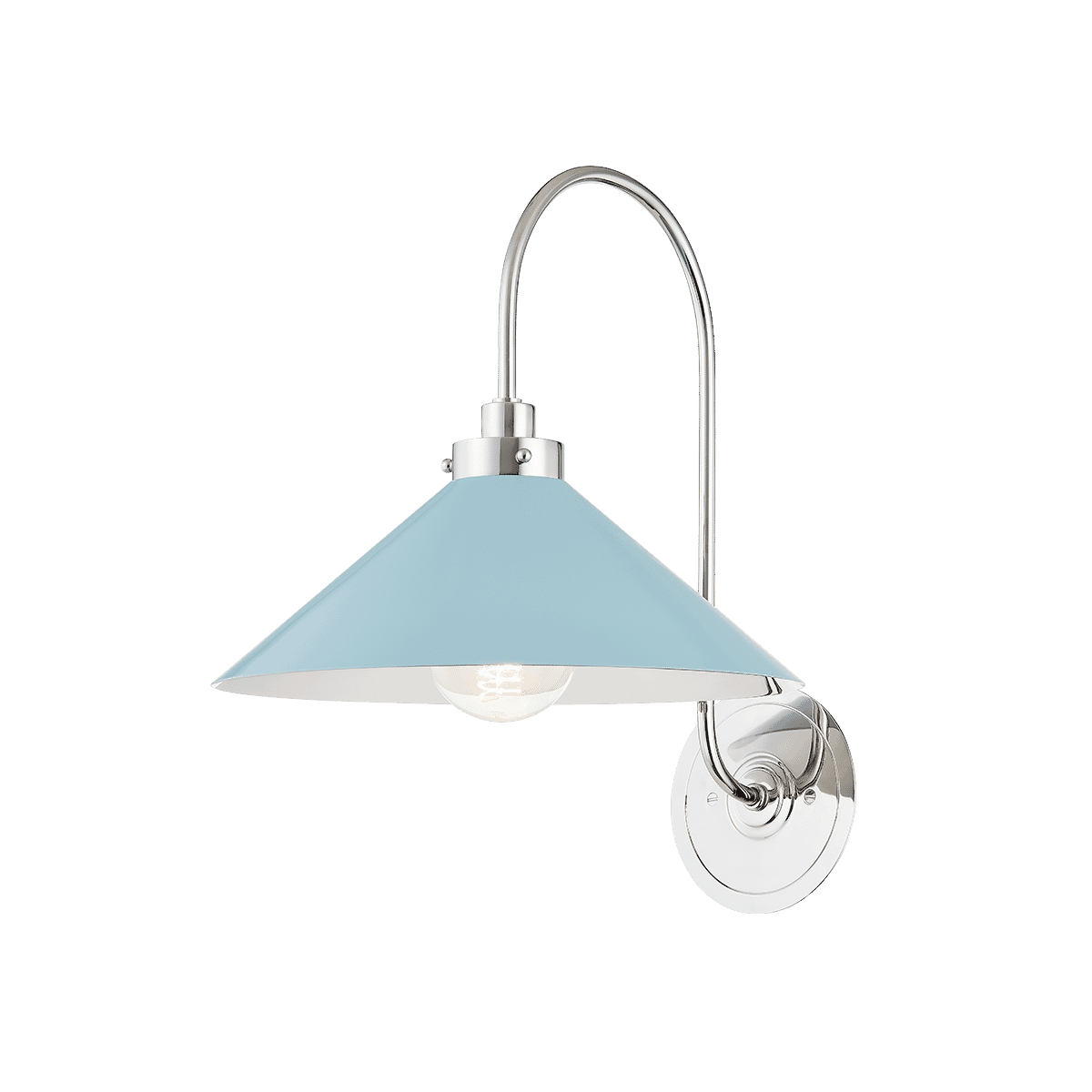 Clivedon 1-Light Sconce in Polished Nickel