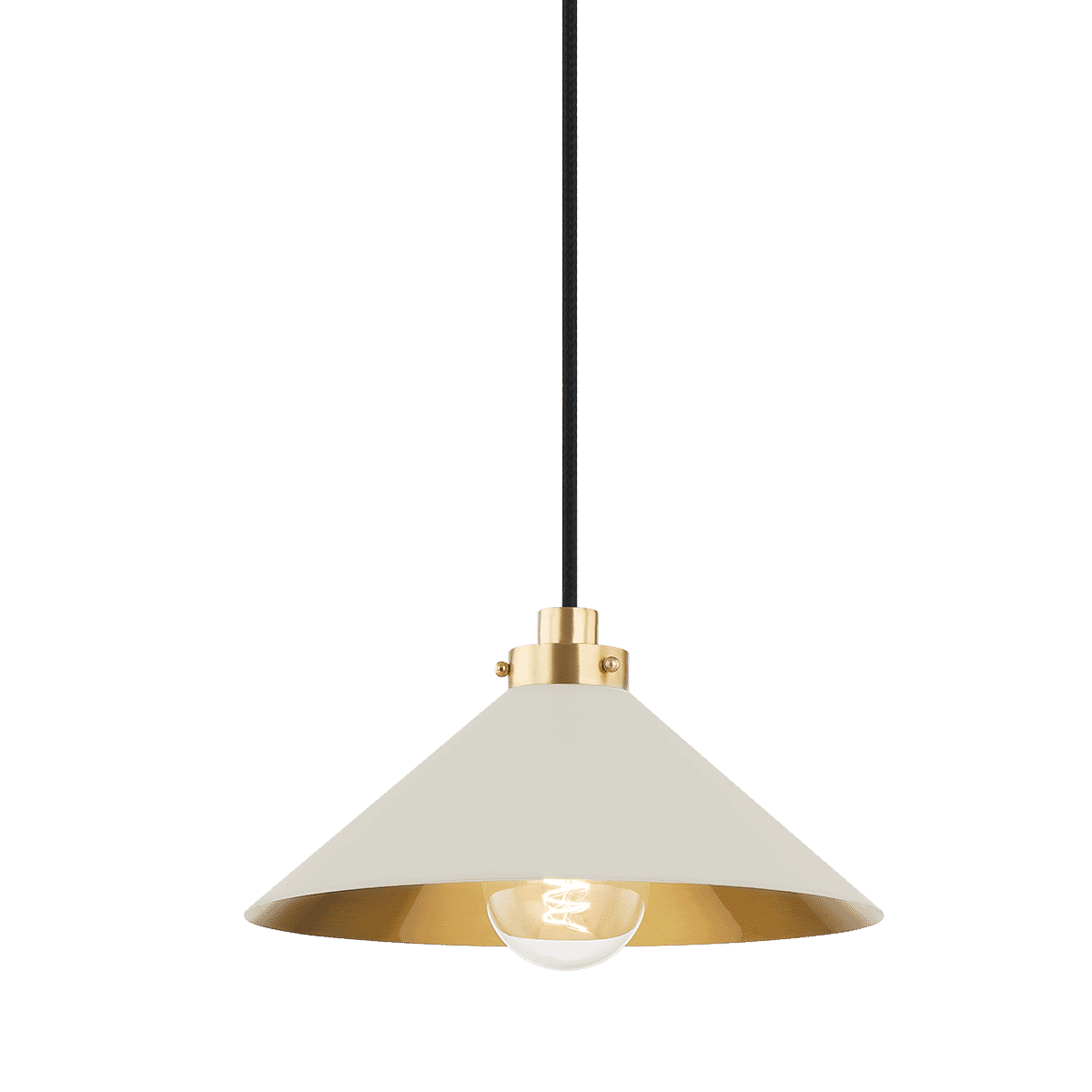 Aged Brass One Light Pendant from the Clivedon Collection
