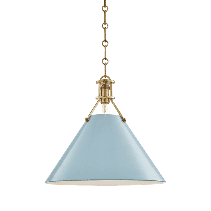 Hudson Valley Painted No.2 by Mark D. Sikes 16" Pendant in Aged Brass Hudson Valley Painted No.2 by Mark D. Sikes 16" Pendant in Aged Brass