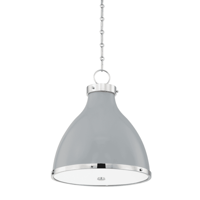Hudson Valley Painted No. 3 3-Light Mini Pendant in Polished Nickel and Parma Gray Combo Hudson Valley Painted No. 3 3-Light Mini Pendant in Polished Nickel and Parma Gray Combo