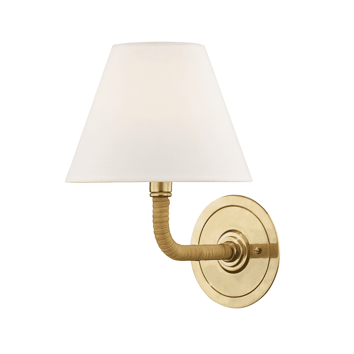 Hudson Valley Curves No.1 by Mark D. Sikes 9.5" Wall Lamp in Aged Brass Hudson Valley Curves No.1 by Mark D. Sikes 9.5" Wall Lamp in Aged Brass