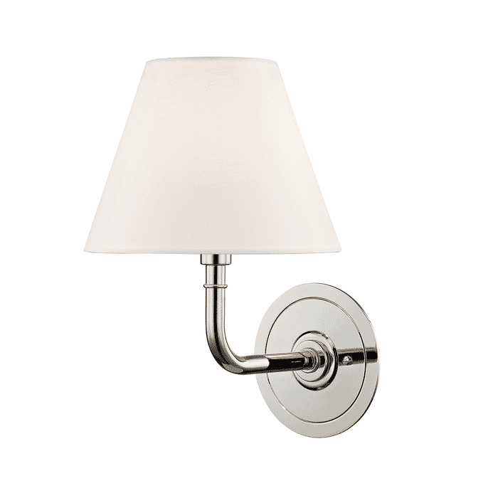 Hudson Valley Signature No.1 by Mark D. Sikes 9.5" Wall Lamp in Polished Nickel Hudson Valley Signature No.1 by Mark D. Sikes 9.5" Wall Lamp in Polished Nickel