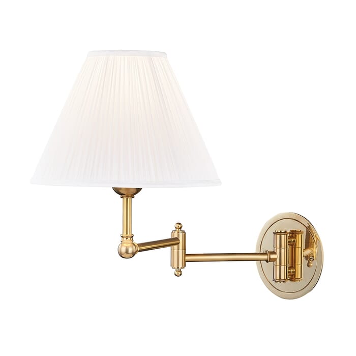 Hudson Valley Signature No.1 by Mark D. Sikes 19.75" Adjustable Wall Lamp in Aged Brass Hudson Valley Signature No.1 by Mark D. Sikes 19.75" Adjustable Wall Lamp in Aged Brass