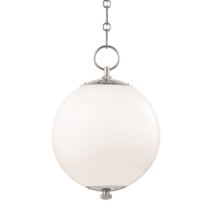 Hudson Valley Sphere No.1 by Mark D. Sikes 11.25" Globe Pendant in Polished Nickel Hudson Valley Sphere No.1 by Mark D. Sikes 11.25" Globe Pendant in Polished Nickel