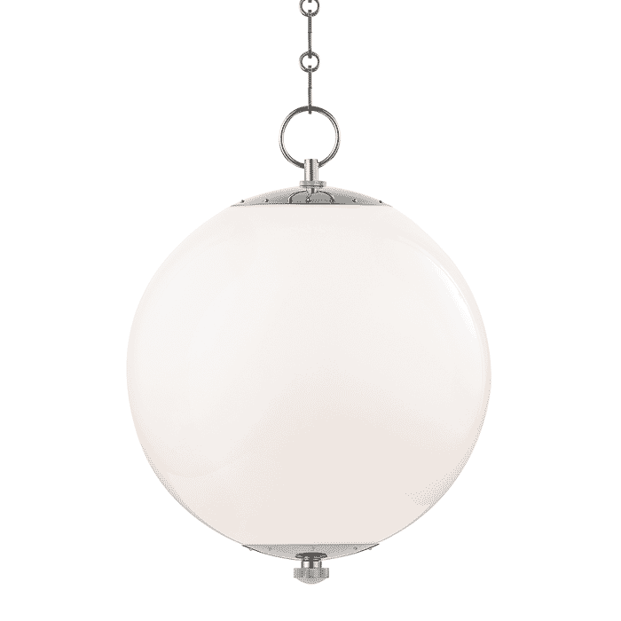 Hudson Valley Sphere No.1 by Mark D. Sikes 16" Globe Pendant in Polished Nickel Hudson Valley Sphere No.1 by Mark D. Sikes 16" Globe Pendant in Polished Nickel