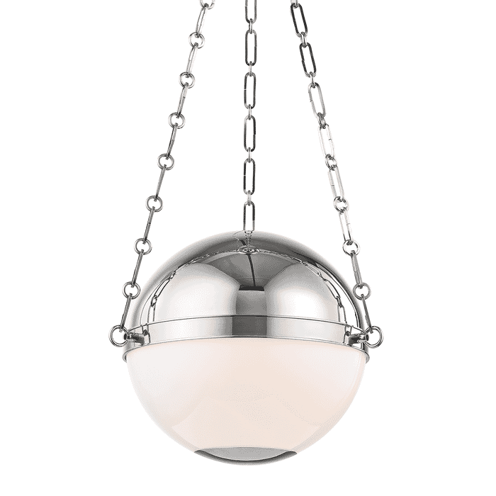 Hudson Valley Sphere No.2 by Mark D. Sikes 16.5" Globe Pendant in Polished Nickel Hudson Valley Sphere No.2 by Mark D. Sikes 16.5" Globe Pendant in Polished Nickel