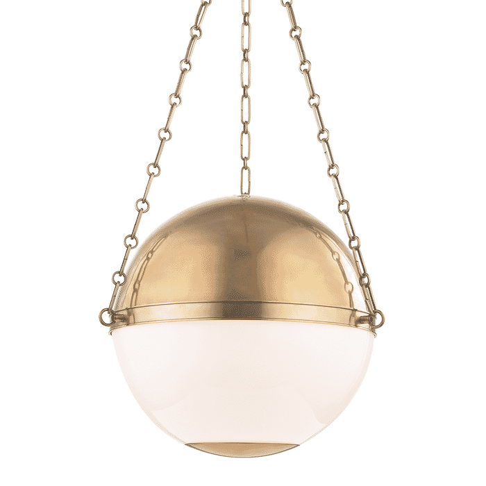 Hudson Valley Sphere No.2 by Mark D. Sikes 20.5" Globe Pendant in Aged Brass Hudson Valley Sphere No.2 by Mark D. Sikes 20.5" Globe Pendant in Aged Brass