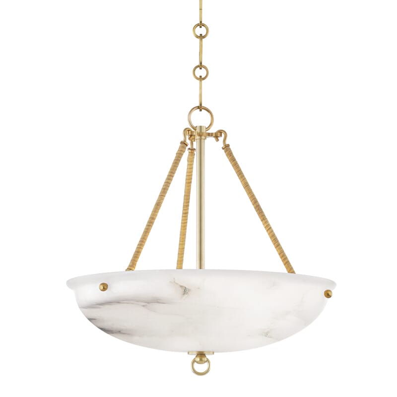 Aged Brass LED Pendant from the Somerset Collection