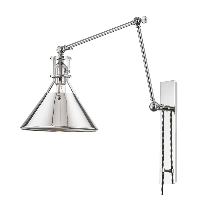 Hudson Valley Metal No.2 by Mark D. Sikes 30" Swing Arm Wall Lamp in Polished Nickel Hudson Valley Metal No.2 by Mark D. Sikes 30" Swing Arm Wall Lamp in Polished Nickel