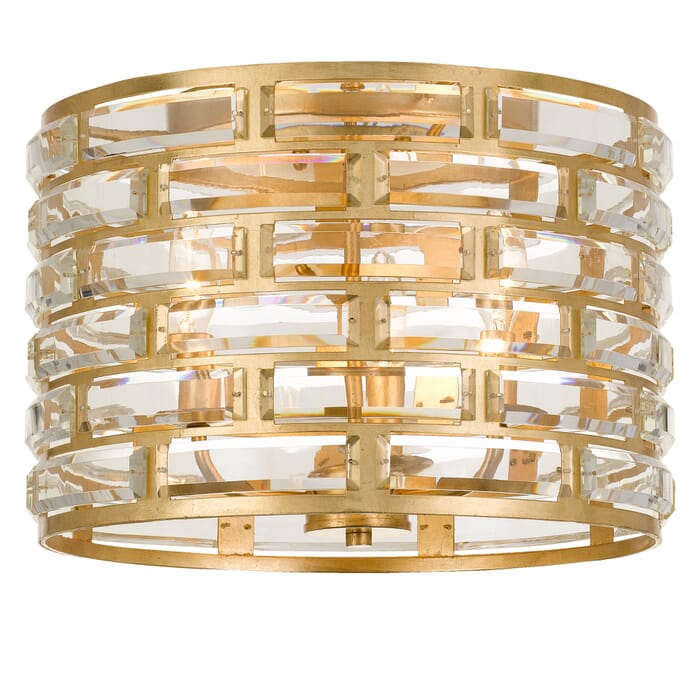 Crystorama Meridian 3-Light 15" Ceiling Light in Antique Gold Crystorama Meridian 3-Light 15" Ceiling Light in Antique Gold