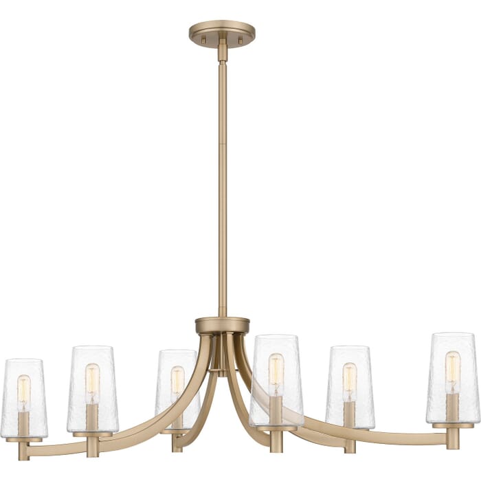 Miccio 6-Light Linear Chandelier in Bronze Gold Miccio 6-Light Linear Chandelier in Bronze Gold