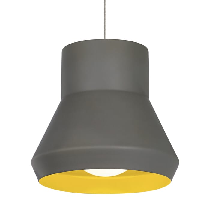 Tech Milo 13" Pendant Light in Gray Outside/Chartreuse inside Tech Milo 13" Pendant Light in Gray Outside/Chartreuse inside