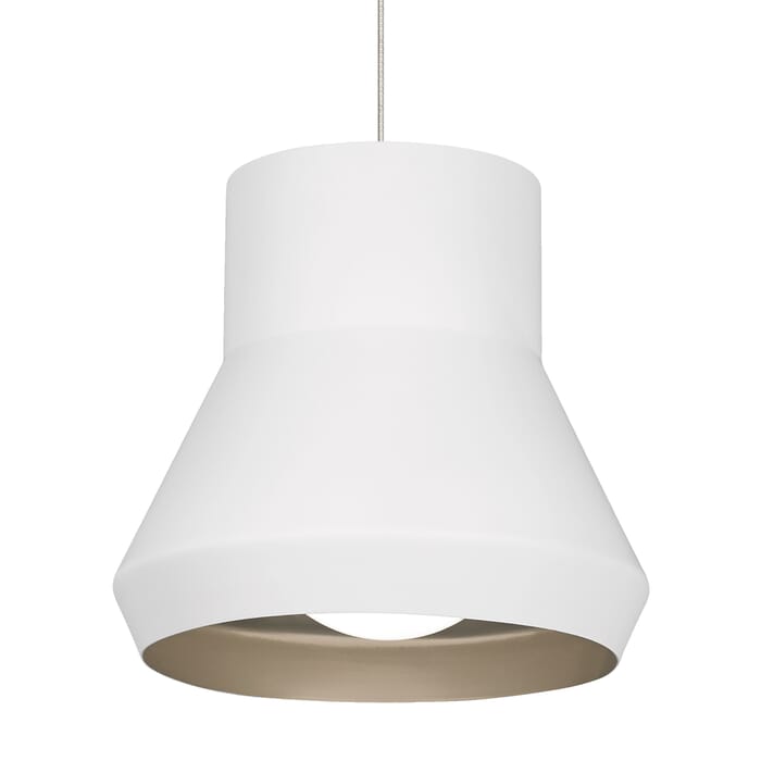Tech Milo 13" Pendant Light in White Outside/Champagne Inside Tech Milo 13" Pendant Light in White Outside/Champagne Inside