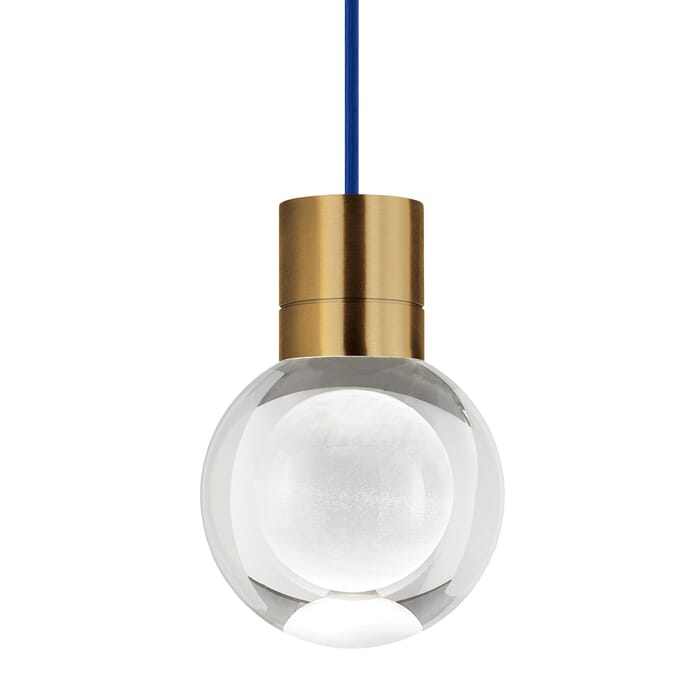 Tech Mina 3000K LED 8" Pendant Light in Aged Brass and Clear Tech Mina 3000K LED 8" Pendant Light in Aged Brass and Clear