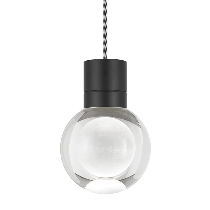 Tech Mina 3000K-2200K LED 8" Pendant Light in Black and Clear Tech Mina 3000K-2200K LED 8" Pendant Light in Black and Clear