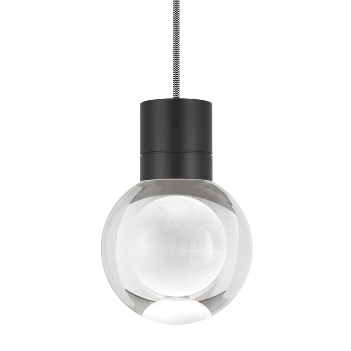 Tech Mina 2200K LED 5" Pendant Light in Black and Clear Tech Mina 2200K LED 5" Pendant Light in Black and Clear