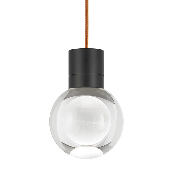 Tech Mina 3000K LED 8" Pendant Light in Black and Clear Tech Mina 3000K LED 8" Pendant Light in Black and Clear