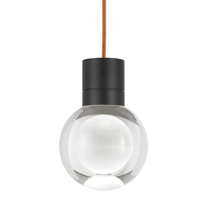Tech Mina 2200K LED 5" Pendant Light in Black and Clear Tech Mina 2200K LED 5" Pendant Light in Black and Clear