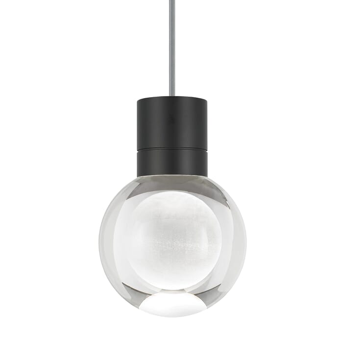 Tech Mina 3000K LED 5" Pendant Light in Black and Clear Tech Mina 3000K LED 5" Pendant Light in Black and Clear
