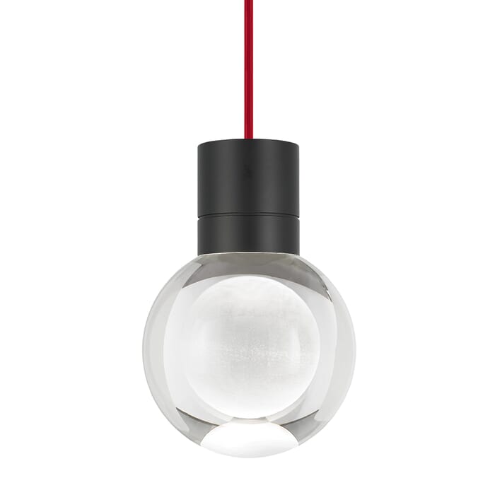 Tech Mina 3000K-2200K LED 5" Pendant Light in Black and Clear Tech Mina 3000K-2200K LED 5" Pendant Light in Black and Clear