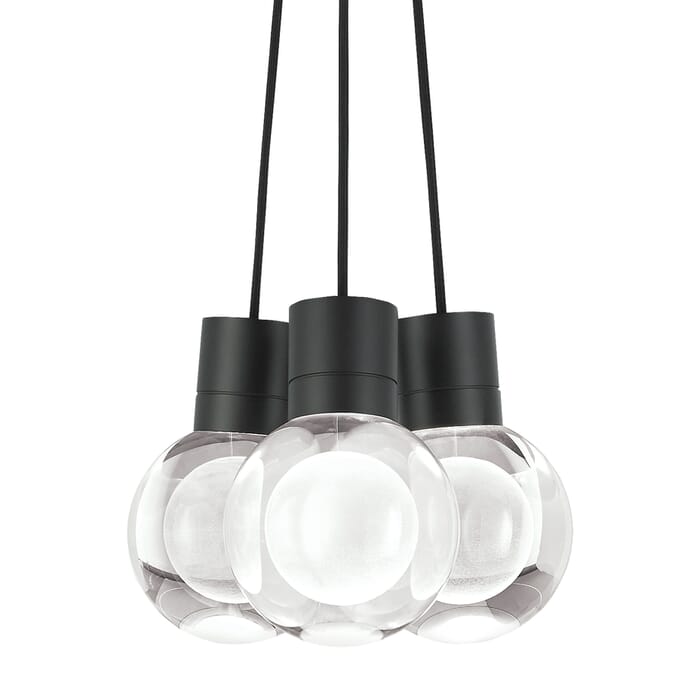 Tech Mina 3000K-2200K LED 8" Pendant Light in Black and Clear Tech Mina 3000K-2200K LED 8" Pendant Light in Black and Clear