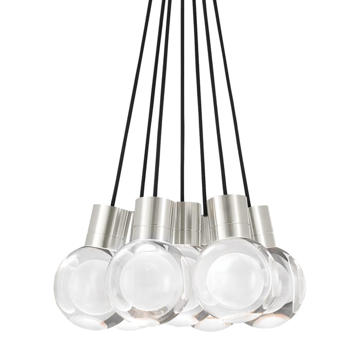 Tech Mina 3000K-2200K LED 8" Pendant Light in Satin Nickel and Clear Tech Mina 3000K-2200K LED 8" Pendant Light in Satin Nickel and Clear