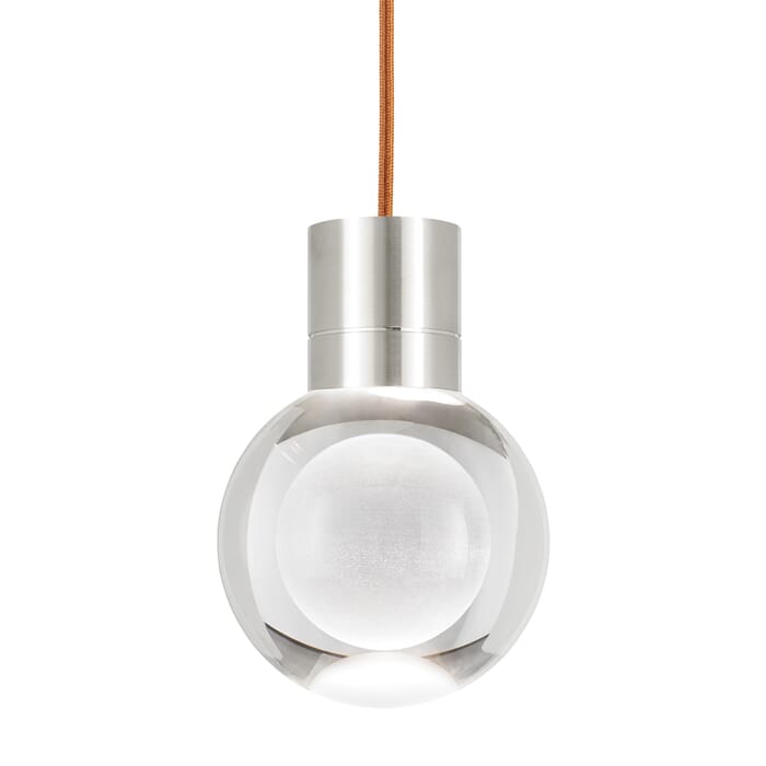 Tech Mina 3000K LED 8" Pendant Light in Satin Nickel and Clear Tech Mina 3000K LED 8" Pendant Light in Satin Nickel and Clear